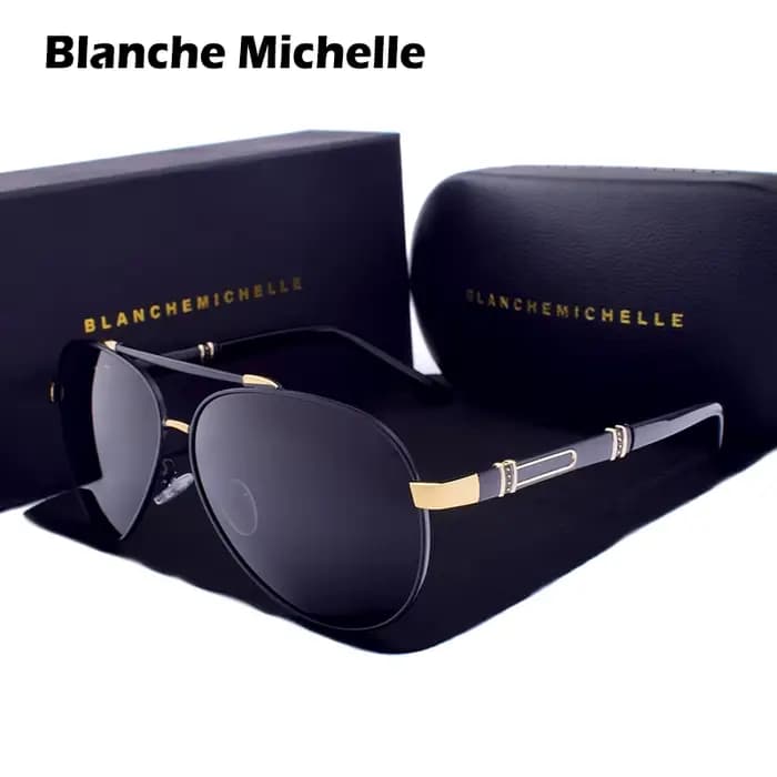 Blanche Michelle Pilot lunettes De soleil polarisées hommes 2025 marque miroir