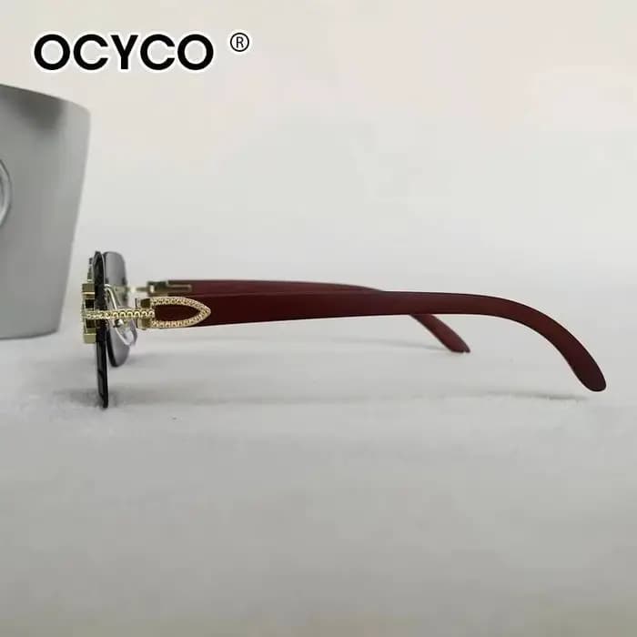 Lunettes de soleil carrées sans bords pour hommes