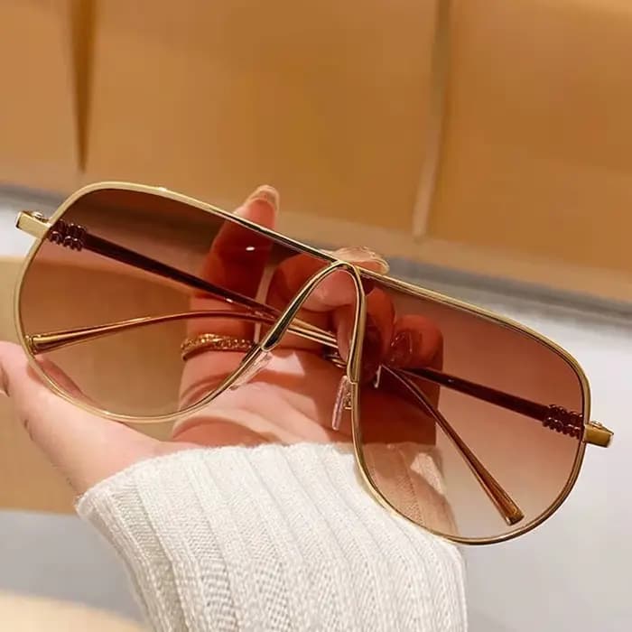 Nouvelle marque de mode lunettes de soleil carrées surdimensionnées pour femmes vintage alliage dégradé