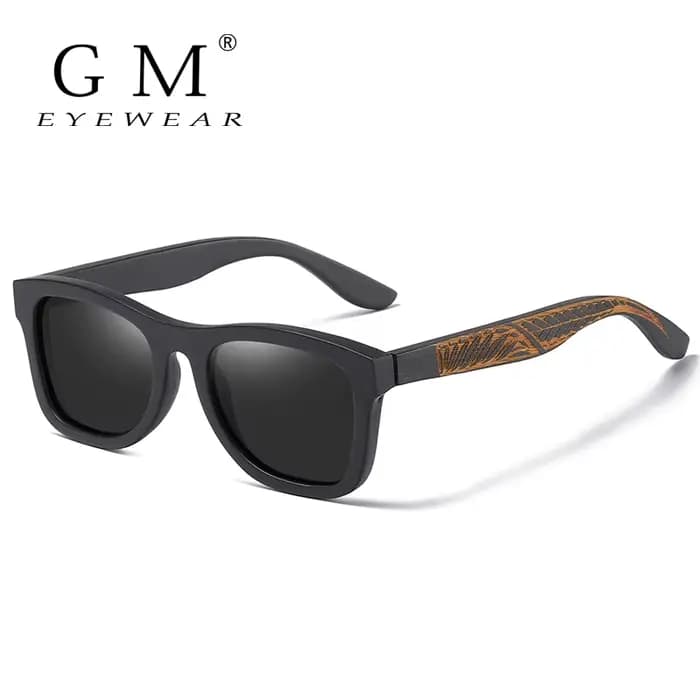 Lunettes de soleil rétro GM en bois pour hommes