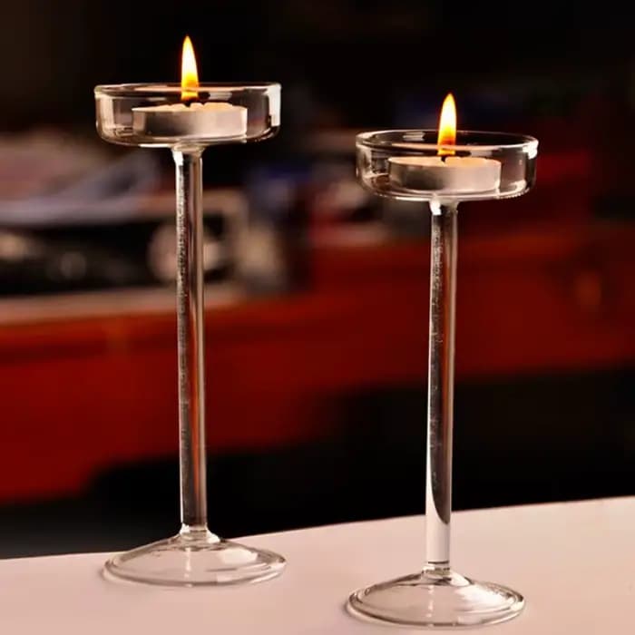 Grand Bougeoir en Verre Transparent, ci-après, Support, Pièce Maîtresse de Table pour la Maison, Chambre à Coucher, ixde Mariage, Romantique