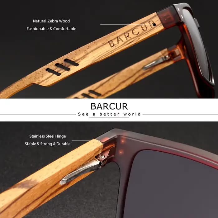BARCUR Design – lunettes de soleil en bois pour hommes et femmes