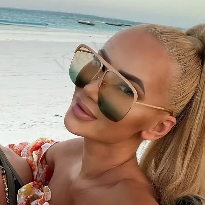 Lunettes de soleil carrées de luxe pour femmes et hommes