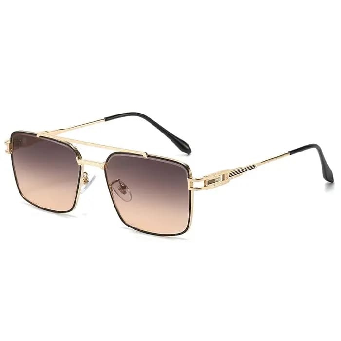 Lunettes de soleil tendance à double pont et bords coupés