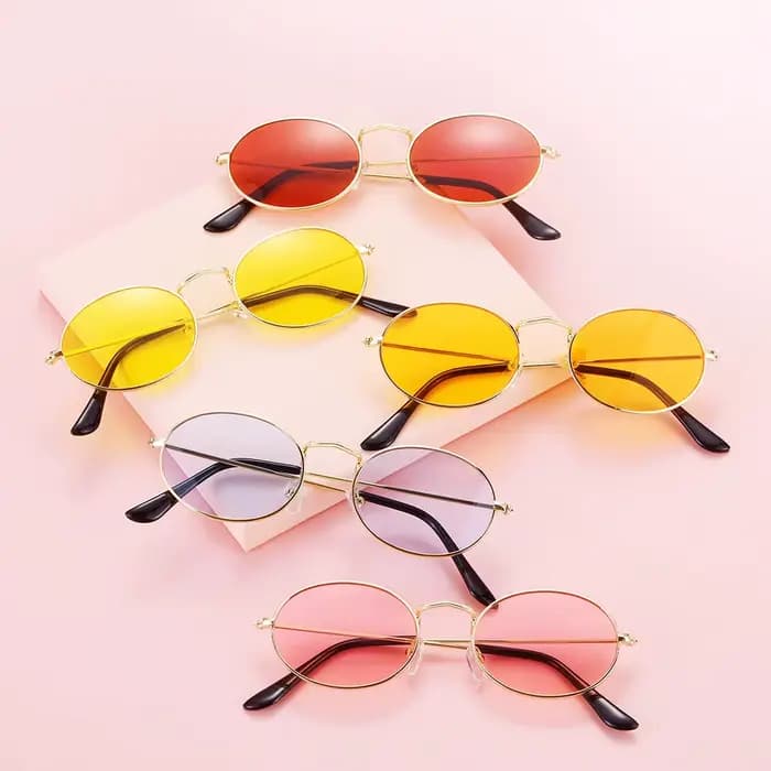 Lunettes de soleil ovales rétro à petite monture