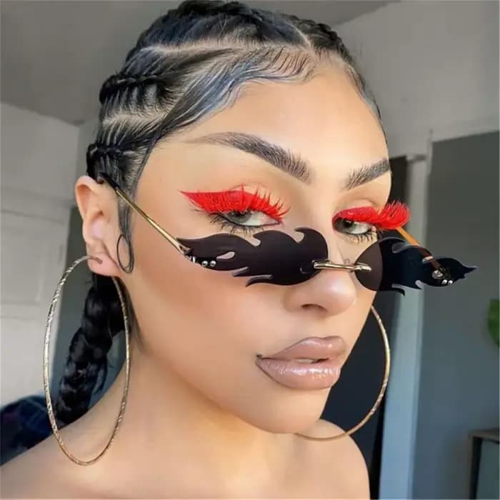 Lunettes de soleil flamme sans bords pour femmes