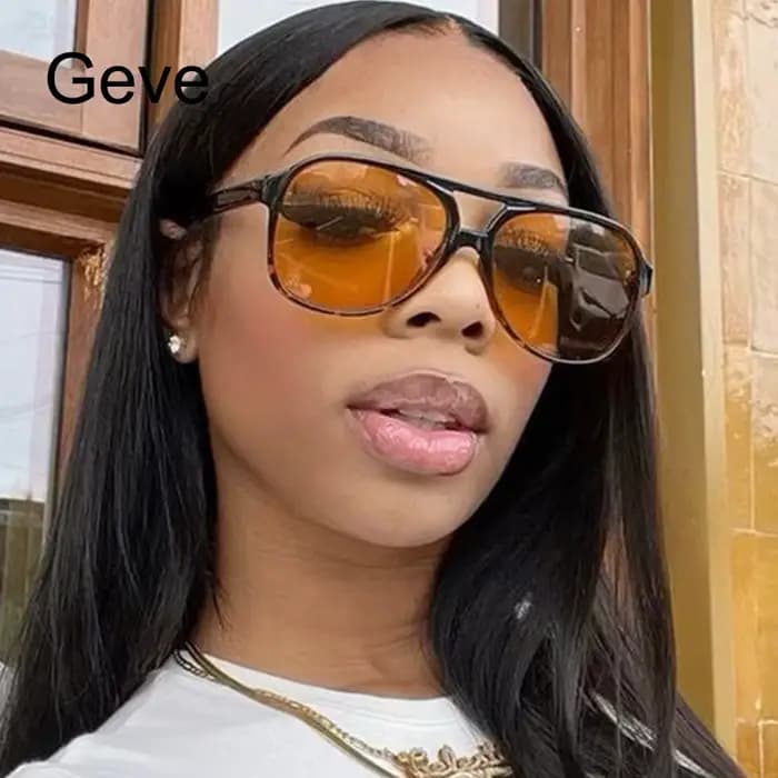 Lunettes de soleil populaires jaunes style pilote pour femme 2026