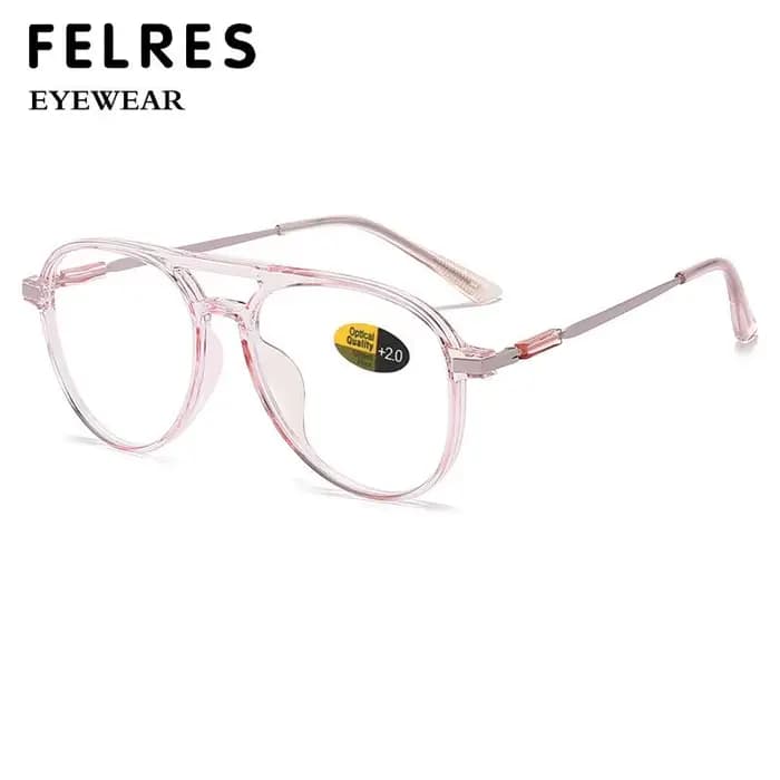Double pont pilote grand Anti lumière bleue lunettes de lecture femmes hommes clair lentille