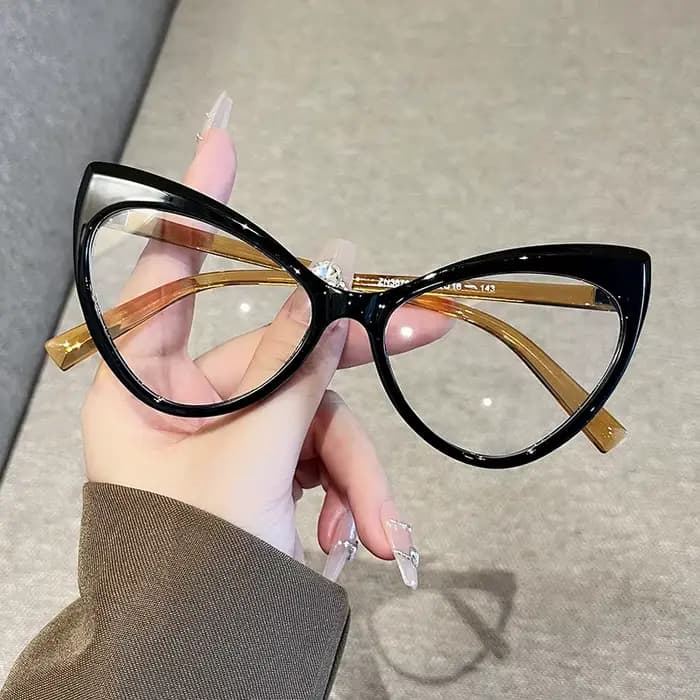 Lunettes Anti-lumière bleue à grande monture œil de chat pour femmes