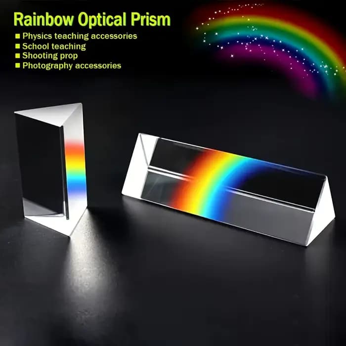 Prisme en verre éducatif - Réflexion spectrale, outil idéal pour l'enseignement et la photographie, cadeau parfait pour les passionnés de sciences