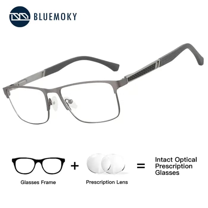 BLUEMOKY mode haute qualité carré moins lunettes de Prescription progressives cadre en Fiber de carbone multifocal