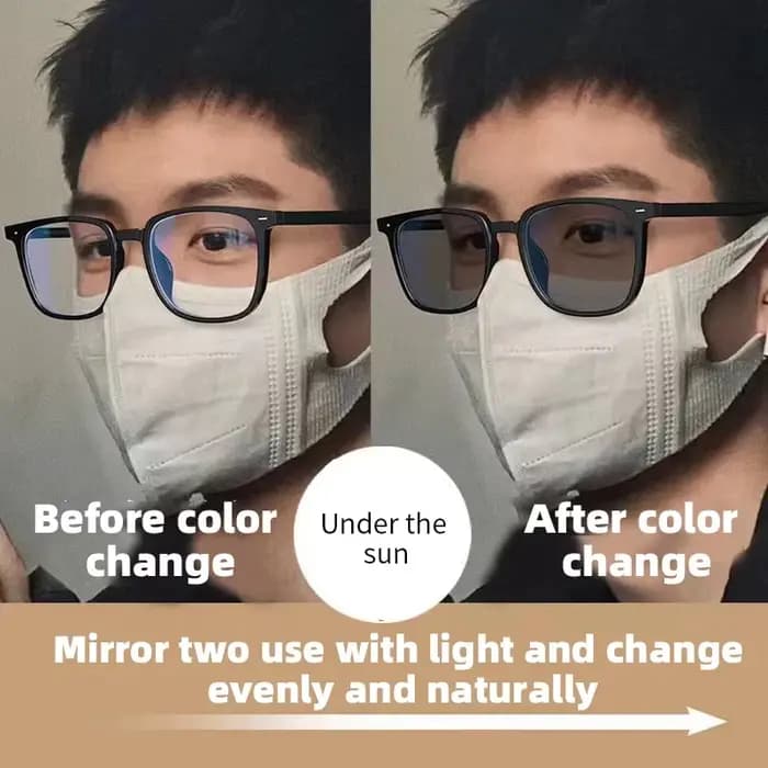 Lunettes photochromiques Ultra légères à grande monture carrée