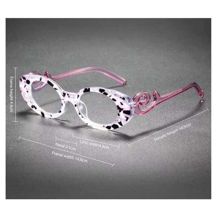 Monture de lunettes de vue ovale florale de marque de luxe tendance pour femmes