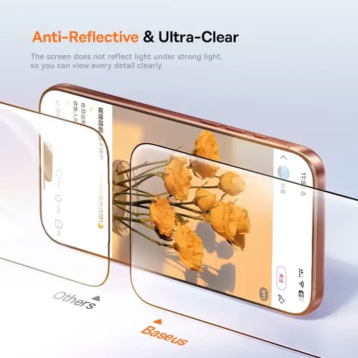 Baseus verre trempé pour iPhone 17 16 15 14 13 12 Pro Max protecteur d'écran HD avec Kit de nettoyage verre Anti-regard Anti-poussière