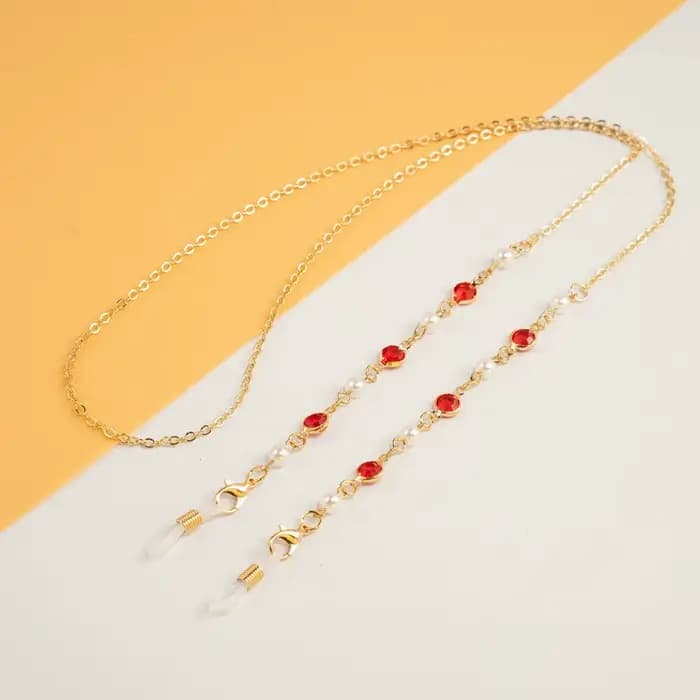 Chaîne de lunettes de soleil en perles de cristal colorées