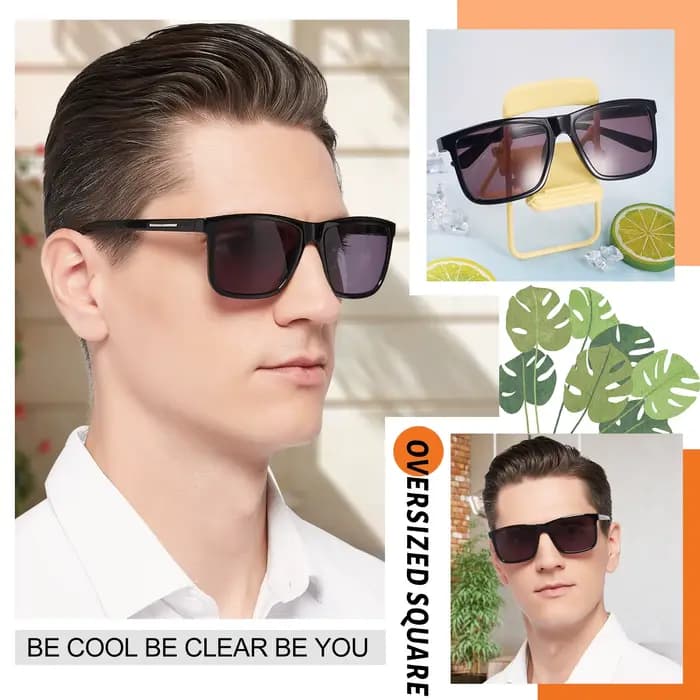 Grandes lunettes de soleil carrées pour hommes