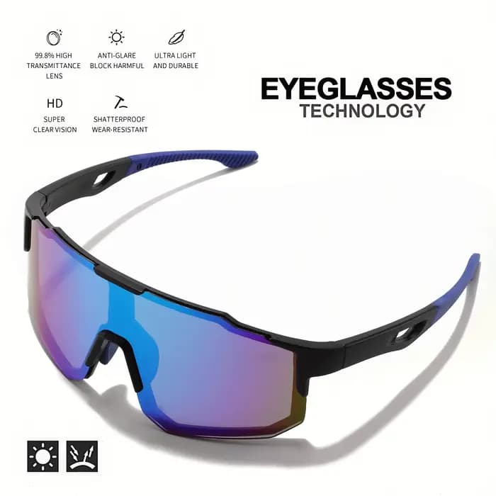 Lunettes de soleil de sport colorées surdimensionnées – Conception enveloppante