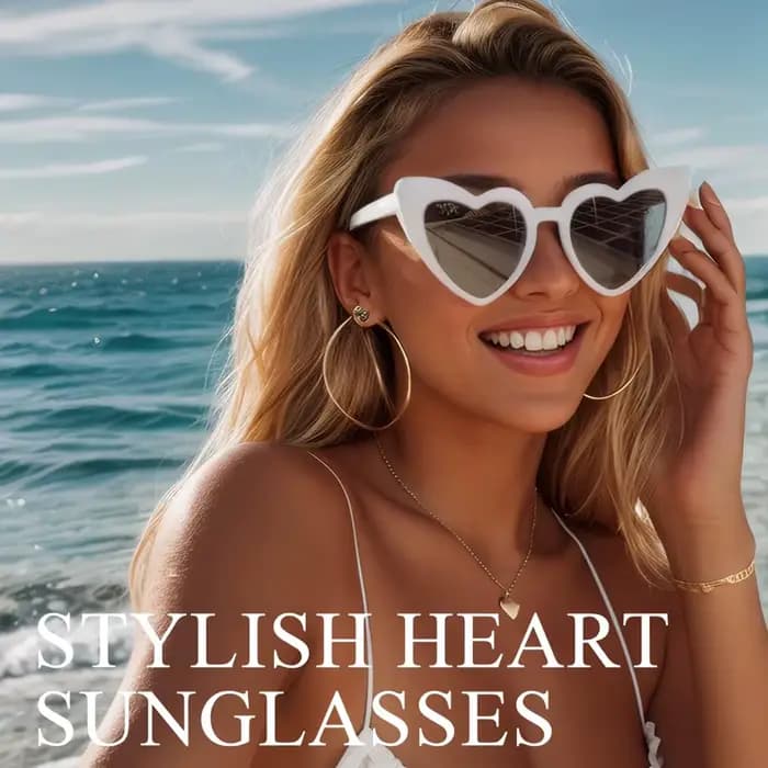 Lunettes de soleil en forme de cœur pour femmes