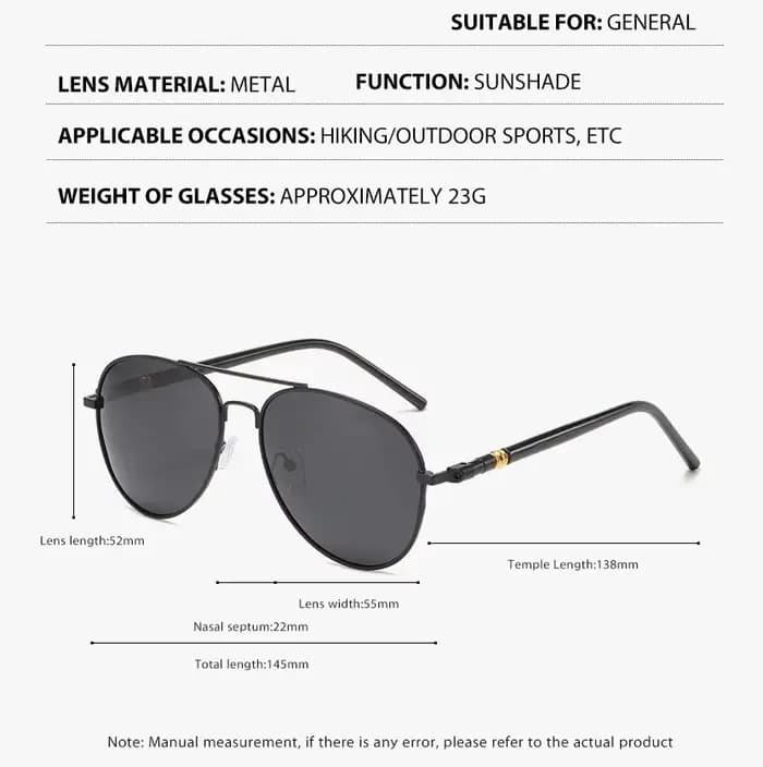 Pilot hommes classique Prescription lecture lunettes de soleil lentille noire fini presbyte lecteurs ombre