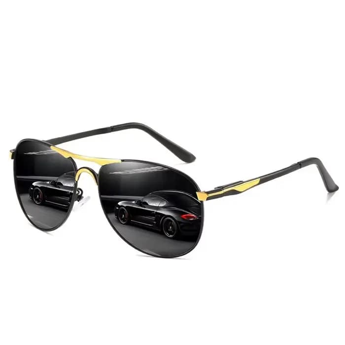 Lunettes de soleil de pilote surdimensionnées en métal de luxe pour hommes et femmes