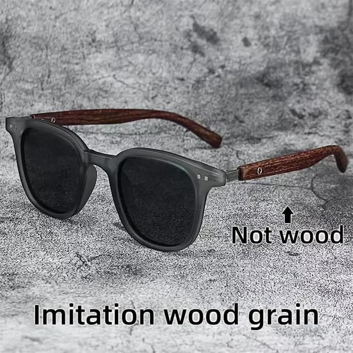 Lunettes de soleil à clous de jambe en grain de bois