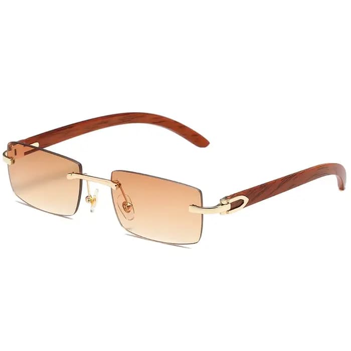Lunettes de soleil rectangulaires sans bords pour hommes