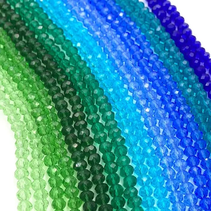 Bleu vert 2 3 4 6 8mm perles de cristal pour la fabrication de bijoux accessoires Rondelle entretoise ample perles de verre à facettes Bracelets à faire soi-même