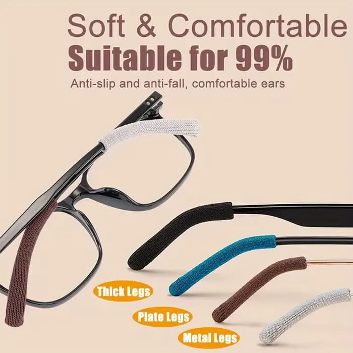 2 paires de lunettes, pinces d'oreille en tricot doux