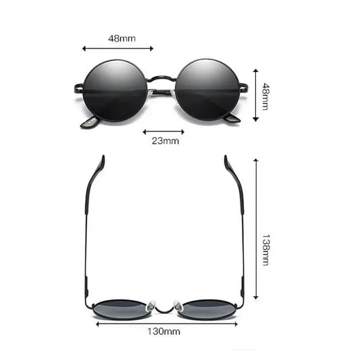 Dokly-Lunettes de soleil polarisées rondes vintage, verres noirs, UV400