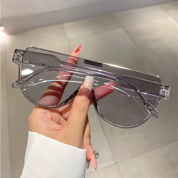 Lunettes de soleil vintage semi-rondes pour femmes