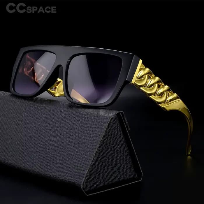 47956 luxe chaîne en or lunettes de soleil hommes femmes mode nuances Uv400 Vintage