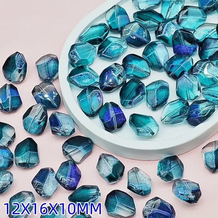 Perles de verre en forme de pierre irrégulière pour bijoux, perles de cristal au chalumeau, bracelet de bricolage, boucles d'oreilles exécutives, accessoires, vente en gros, 10 pièces