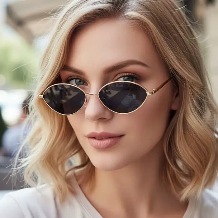 Vintage lunettes de soleil ovales femmes 2025 nouvelle marque Designer petit œil de chat