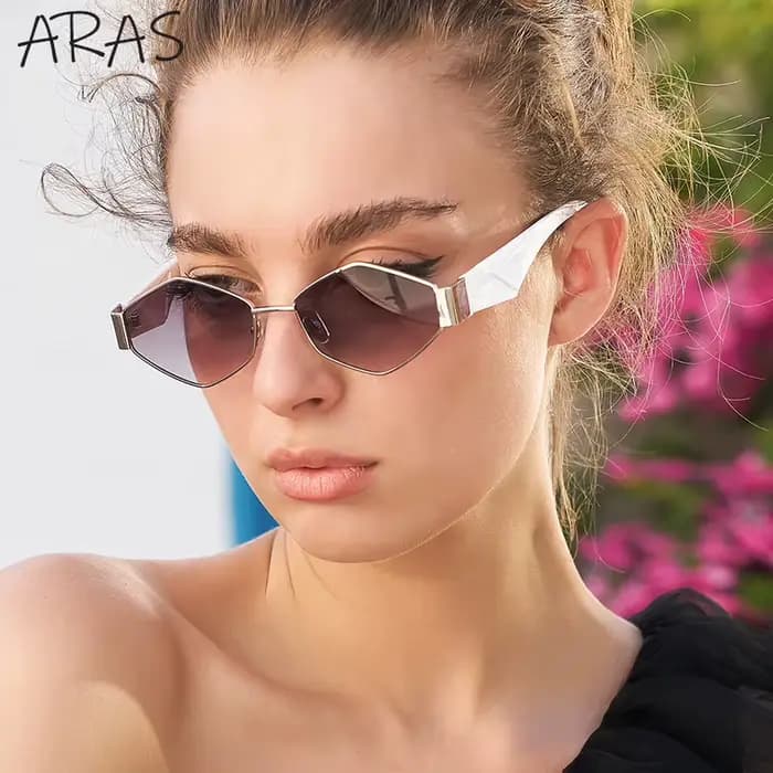Lunettes de soleil hexagonales vintage punk pour femme 2026 – Design de marque de luxe