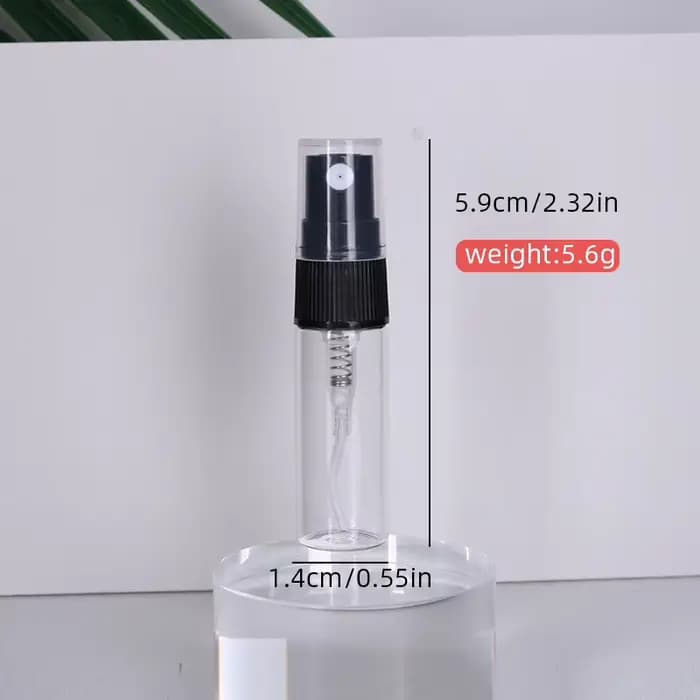 Lot de 50 flacons de parfum en verre transparent de haute qualité de 3 ml, flacon pulvérisateur ultra fin pour hydratation, mini flacon de parfum pour eau de Cologne