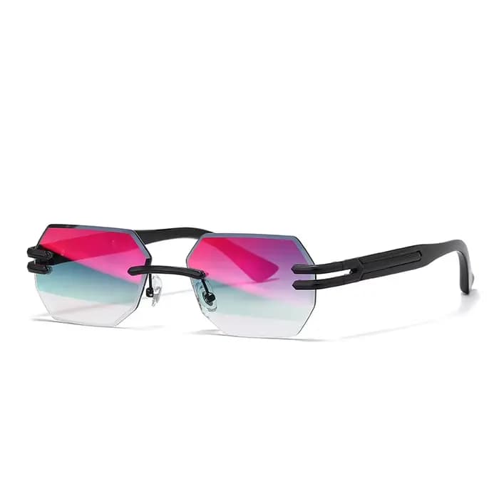 Lunettes de soleil métalliques sans monture à la mode pour hommes et femmes