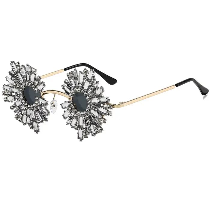 Lunettes de soleil de luxe style baroque en cristal