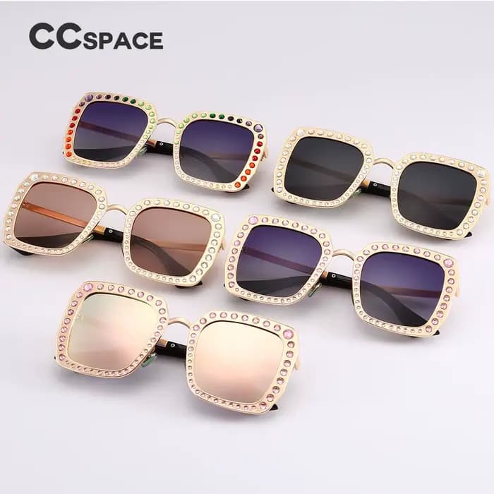 Lunettes de soleil carrées en diamant pour femmes