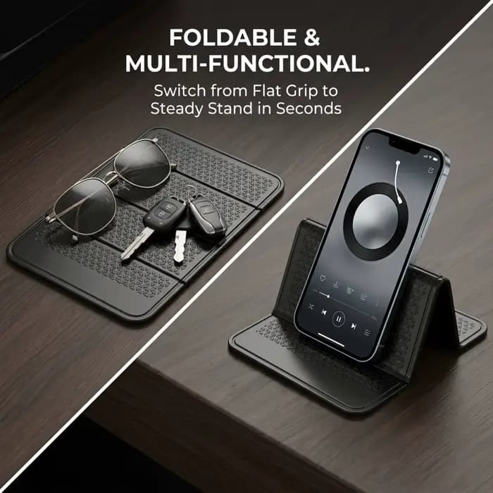 Matériau en silicone flexible, surface texturée antidérapante, résistant à la chaleur, lavable et réutilisable, conception pliable multi-panneaux, noir