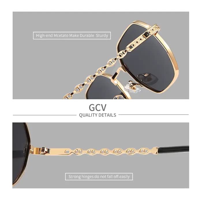 Lunettes de soleil classiques rétro pour femmes de marque GCV