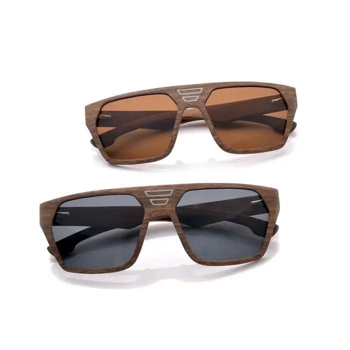 Y2K – lunettes de soleil polarisées carrées en noyer pour hommes et femmes