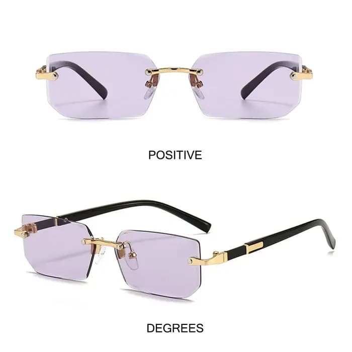 Lunettes de soleil rectangulaires sans monture pour hommes et femmes