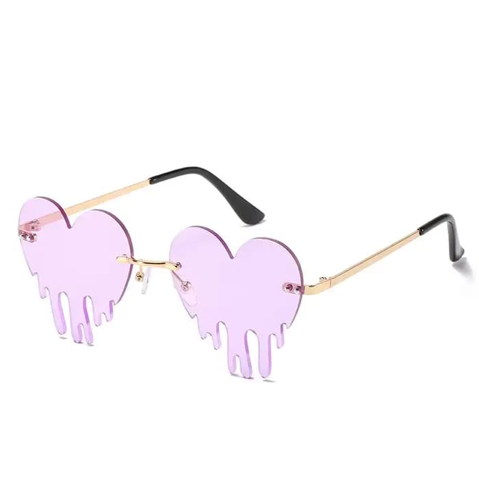 Lunettes de soleil en forme de cœur d'amour pour femmes