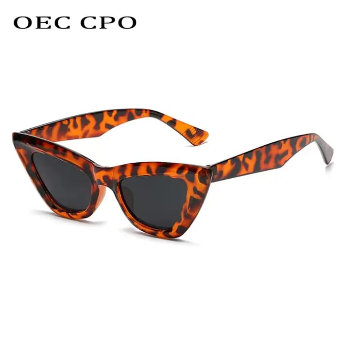 OEC CPO rétro œil De chat lunettes De soleil femmes mode coloré vert