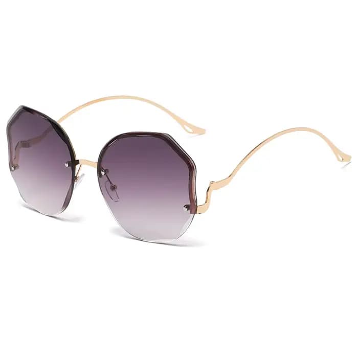 Lunettes de soleil à bords découpés sans cadre pour femmes