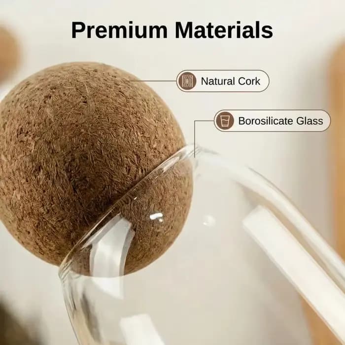 Bocaux en verre élégants avec couvercles en liège, tailles variées pour le stockage de grains de café et de fruits secs