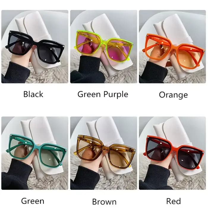 Oulylan Classis Vintage carré lunettes de soleil femmes surdimensionné