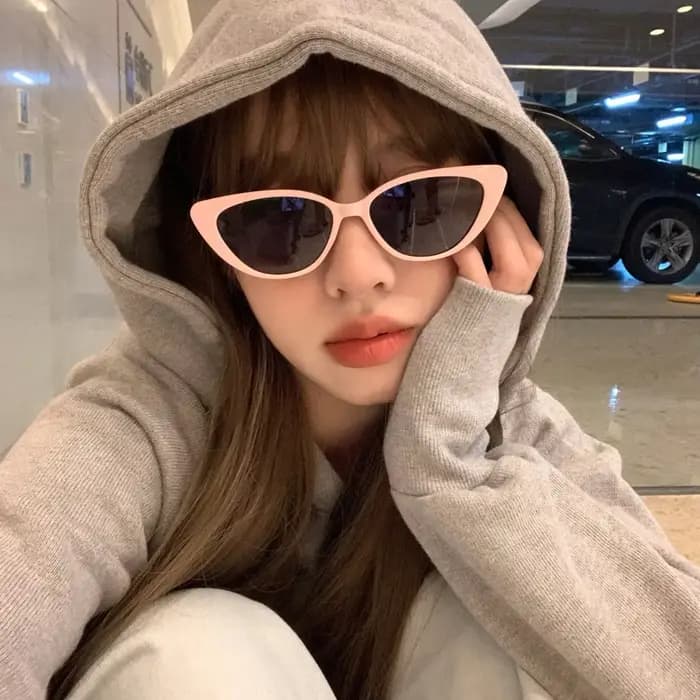 Lunettes de soleil œil de chat rose pour femmes