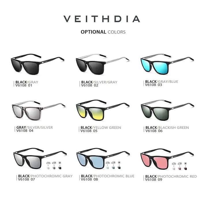 VEITHDIA marque lunettes de soleil unisexe rétro aluminium + TR90