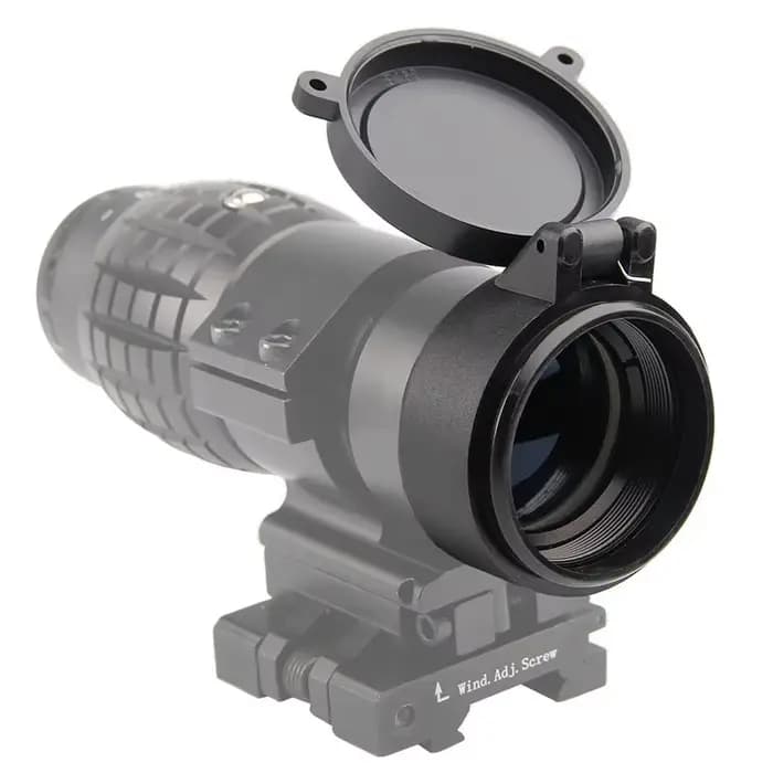 Couvercle d'objectif de portée de fusil, ressort rapide, rabattable, couvercle anti-poussière, capuchon de protection pour diamètre extérieur 25-69mm, lunette de chasse de calibre